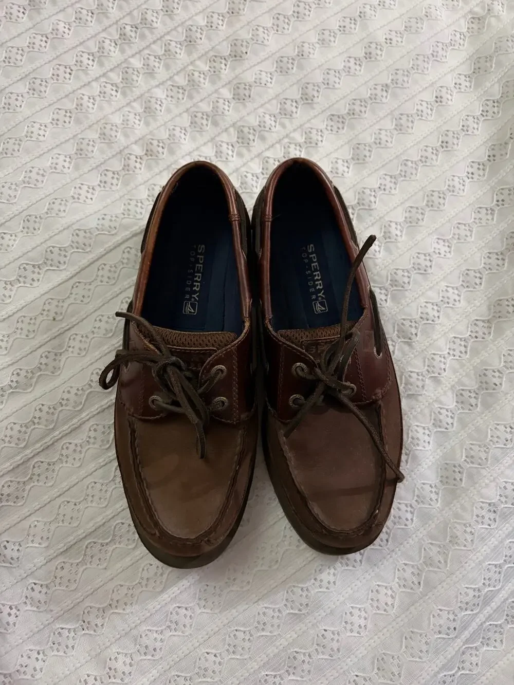 Sperry Top-Sider Brown Leather Boat Shoes Men's Size 8M Lace-Up Casual